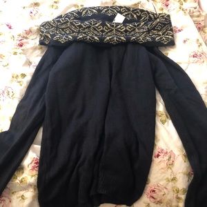 Off shoulder knit sweater